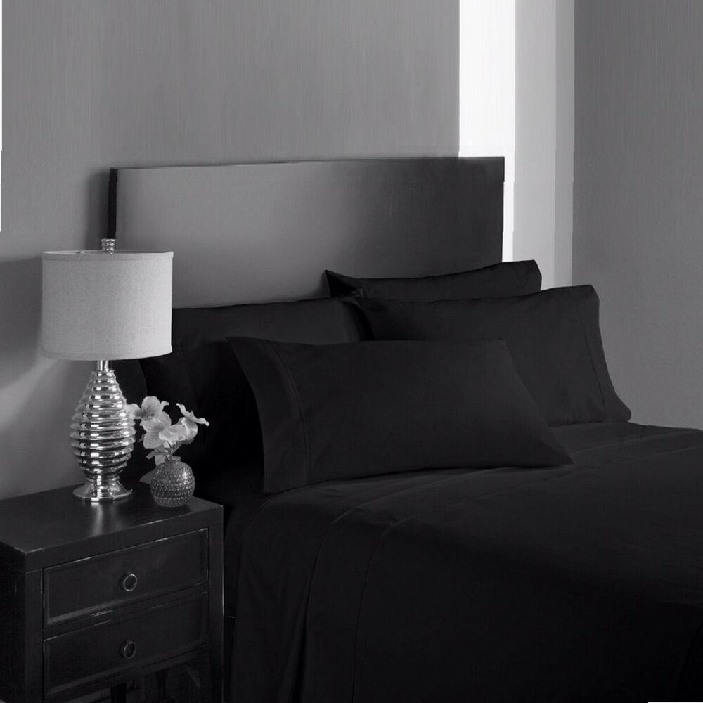 new BLACK Charter Club 550 TC Supima Cotton CAL KING Sheet Set fits 18" Deep